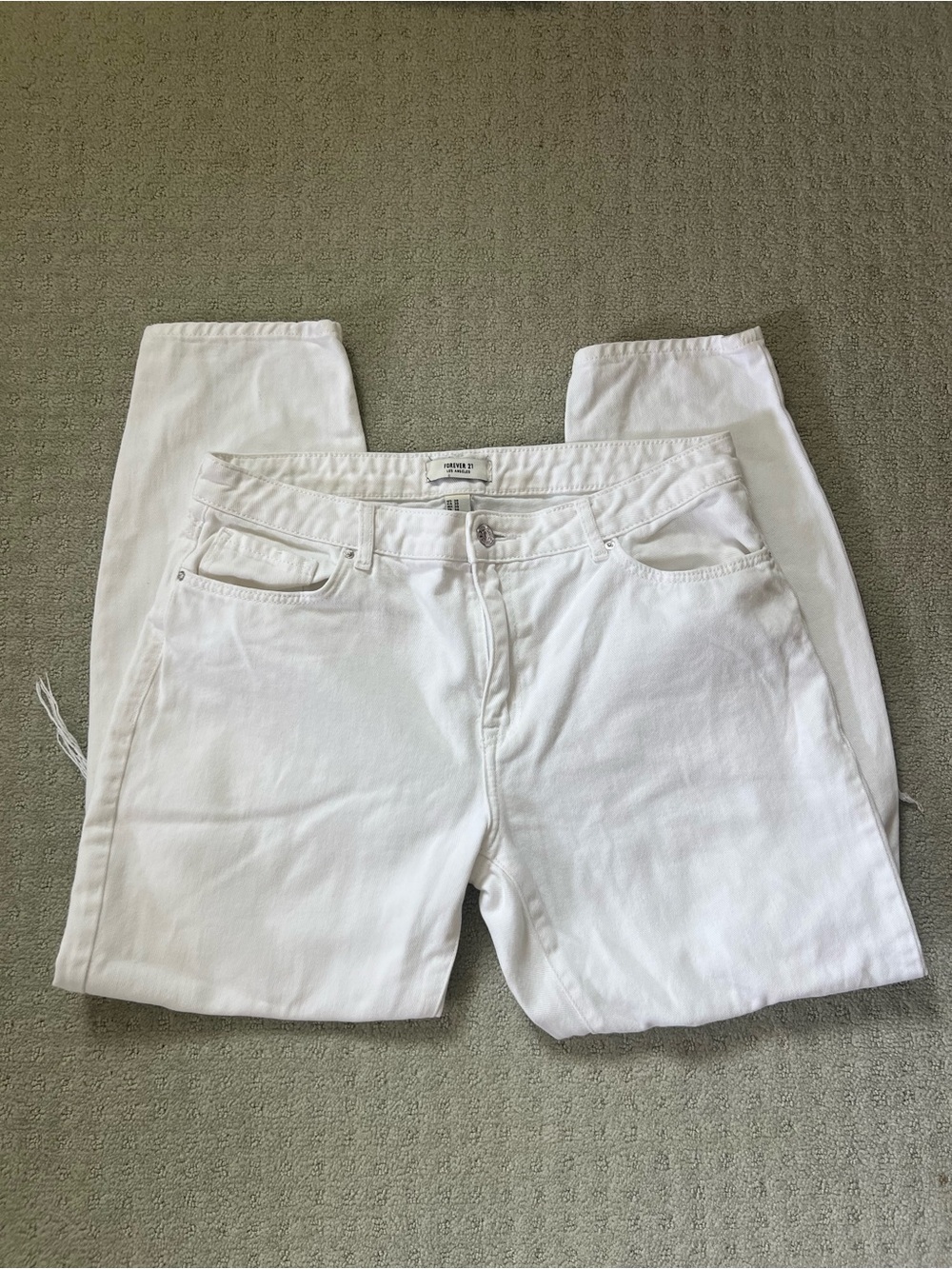 Forever 21 White Slim Straight Women's Jeans